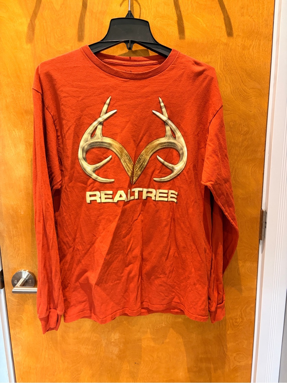 Realtree Long Sleeve Logo Tee in Orange Mens size Large